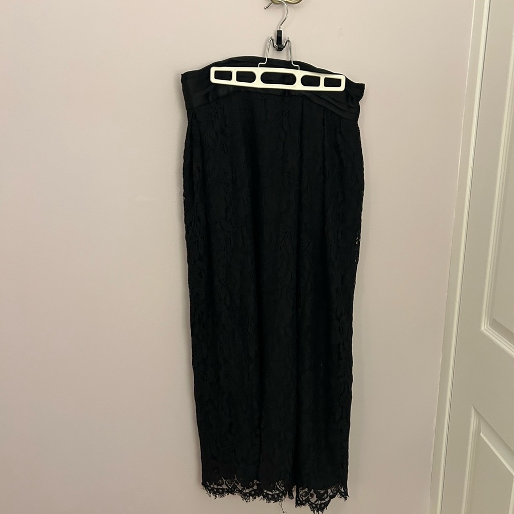 Vintage Black Lace Skirt with Satin Top